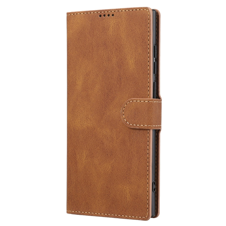For Samsung Galaxy S23 Ultra 5G Fantasy Classic Skin-feel Calfskin Texture PU Phone Case