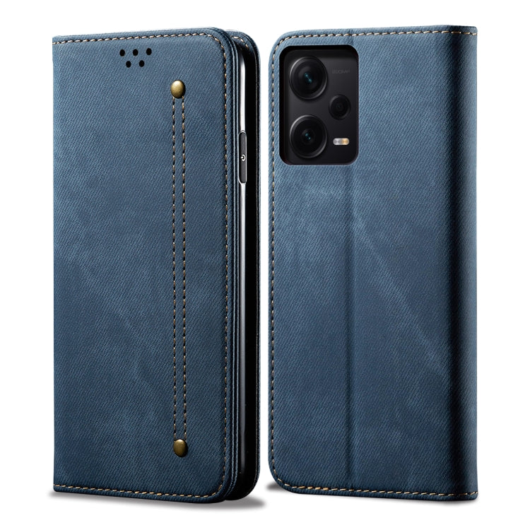 For Xiaomi Redmi Note 12 Pro+ China Denim Texture Leather Phone Case
