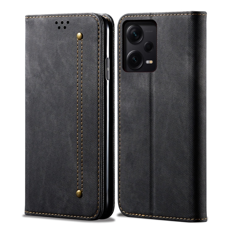 For Xiaomi Redmi Note 12 Pro+ China Denim Texture Leather Phone Case