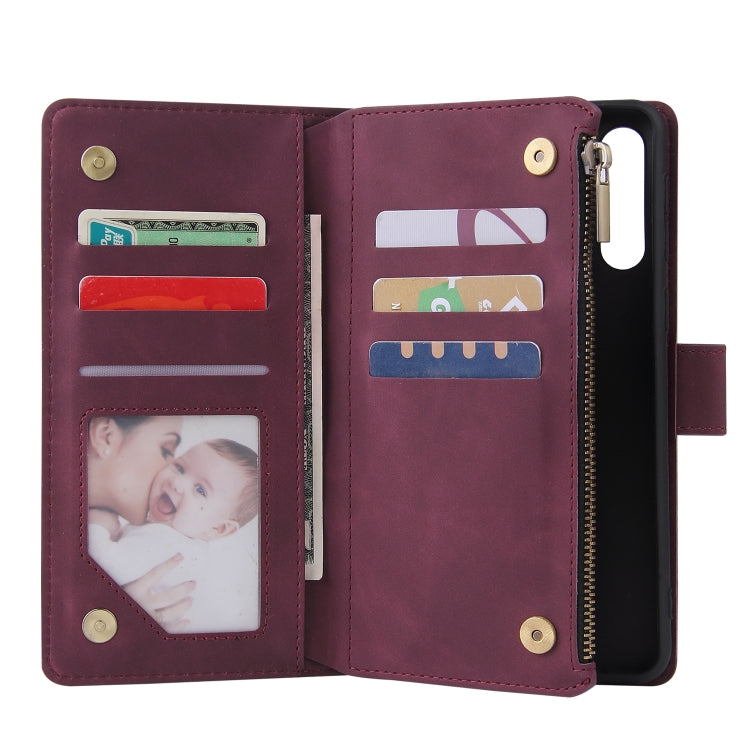 For Galaxy A21 Multifunctional Horizontal Flip Leather Case, with Card Slot & Holder & Zipper Wallet & Photo Frame