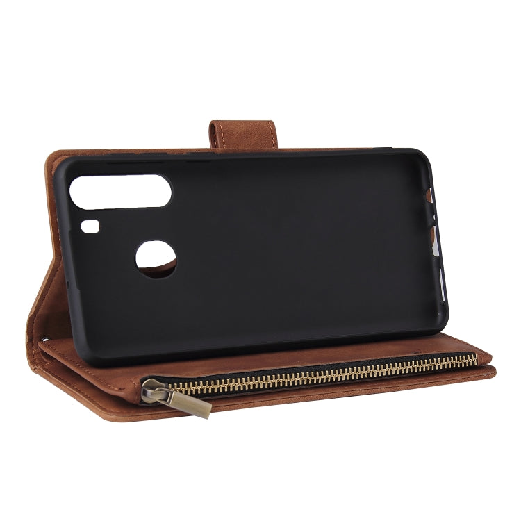 For Galaxy A21 Multifunctional Horizontal Flip Leather Case, with Card Slot & Holder & Zipper Wallet & Photo Frame