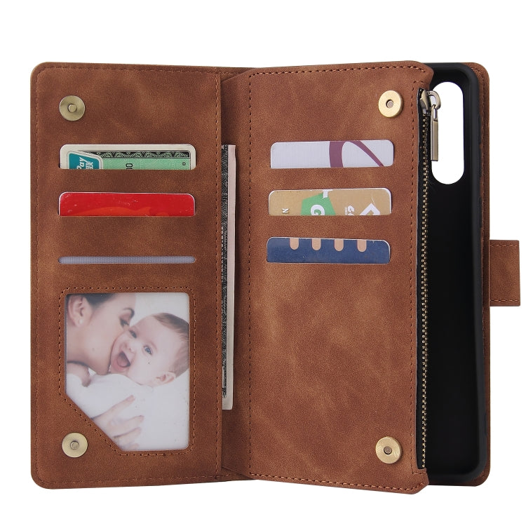 For Galaxy A21 Multifunctional Horizontal Flip Leather Case, with Card Slot & Holder & Zipper Wallet & Photo Frame