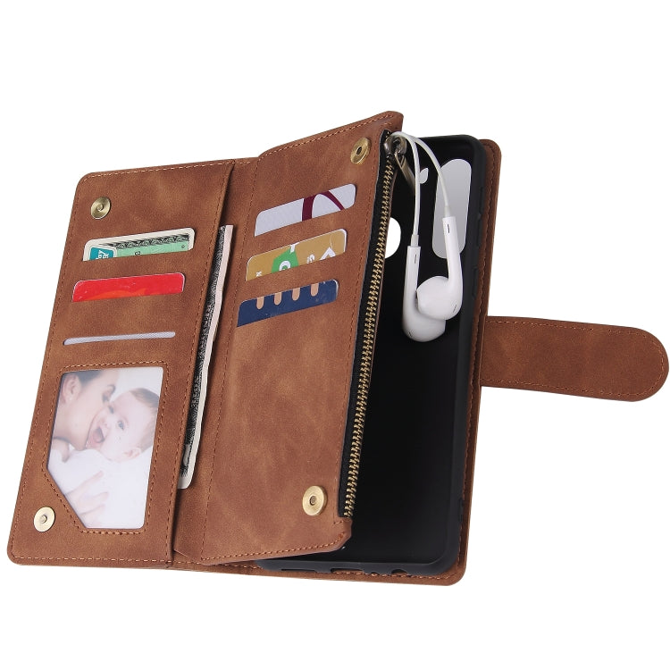 For Galaxy A21 Multifunctional Horizontal Flip Leather Case, with Card Slot & Holder & Zipper Wallet & Photo Frame