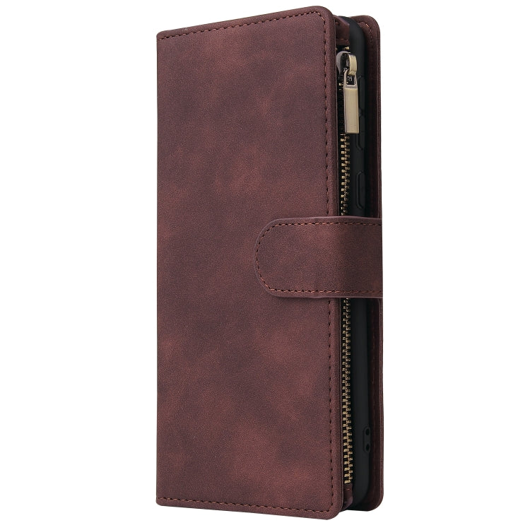 For Galaxy A21 Multifunctional Horizontal Flip Leather Case, with Card Slot & Holder & Zipper Wallet & Photo Frame
