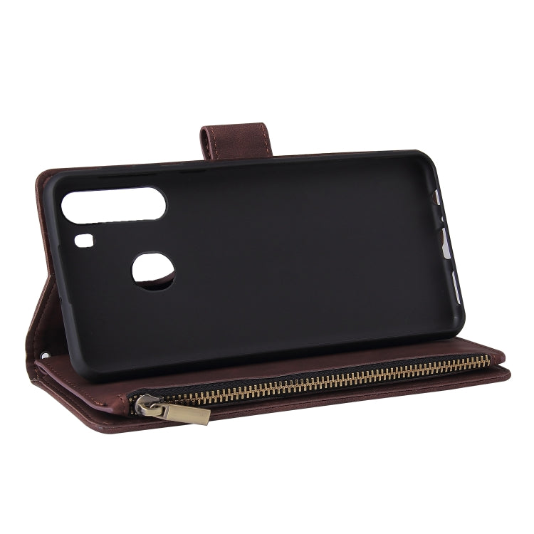 For Galaxy A21 Multifunctional Horizontal Flip Leather Case, with Card Slot & Holder & Zipper Wallet & Photo Frame