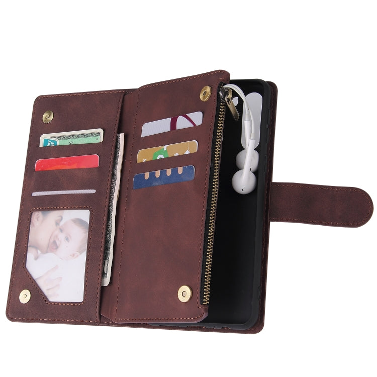 For Galaxy A21 Multifunctional Horizontal Flip Leather Case, with Card Slot & Holder & Zipper Wallet & Photo Frame