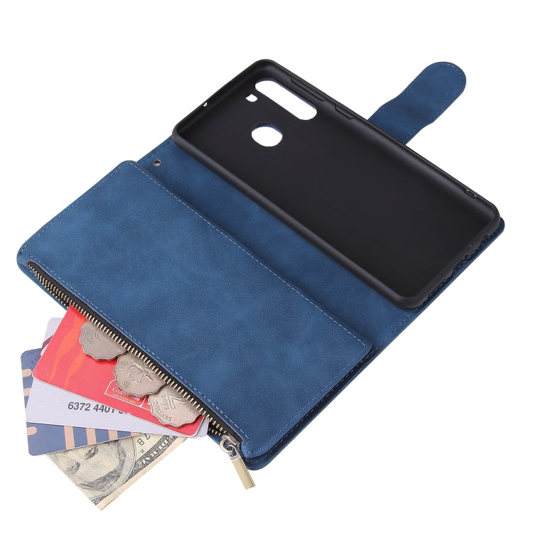 For Galaxy A21 Multifunctional Horizontal Flip Leather Case, with Card Slot & Holder & Zipper Wallet & Photo Frame