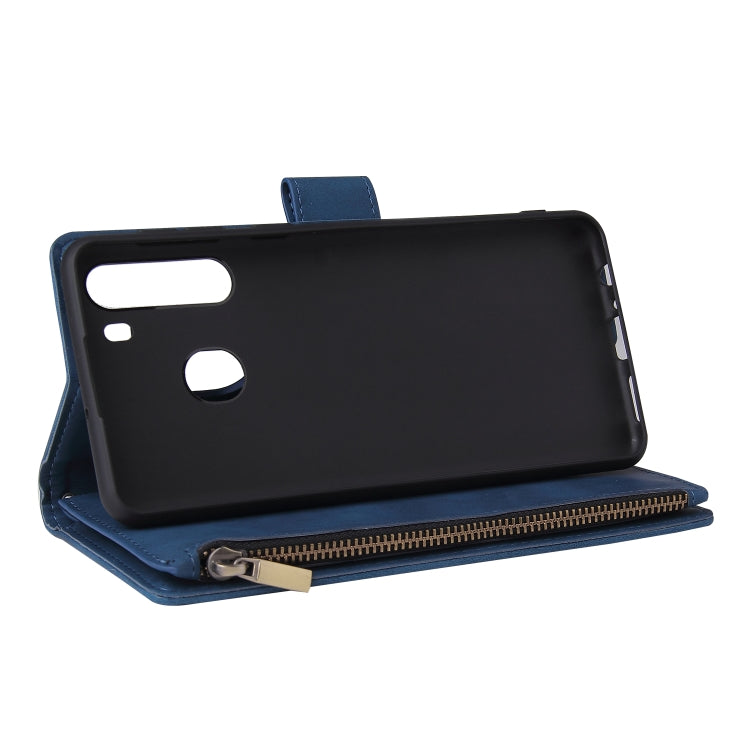 For Galaxy A21 Multifunctional Horizontal Flip Leather Case, with Card Slot & Holder & Zipper Wallet & Photo Frame
