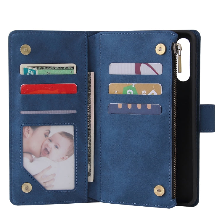 For Galaxy A21 Multifunctional Horizontal Flip Leather Case, with Card Slot & Holder & Zipper Wallet & Photo Frame