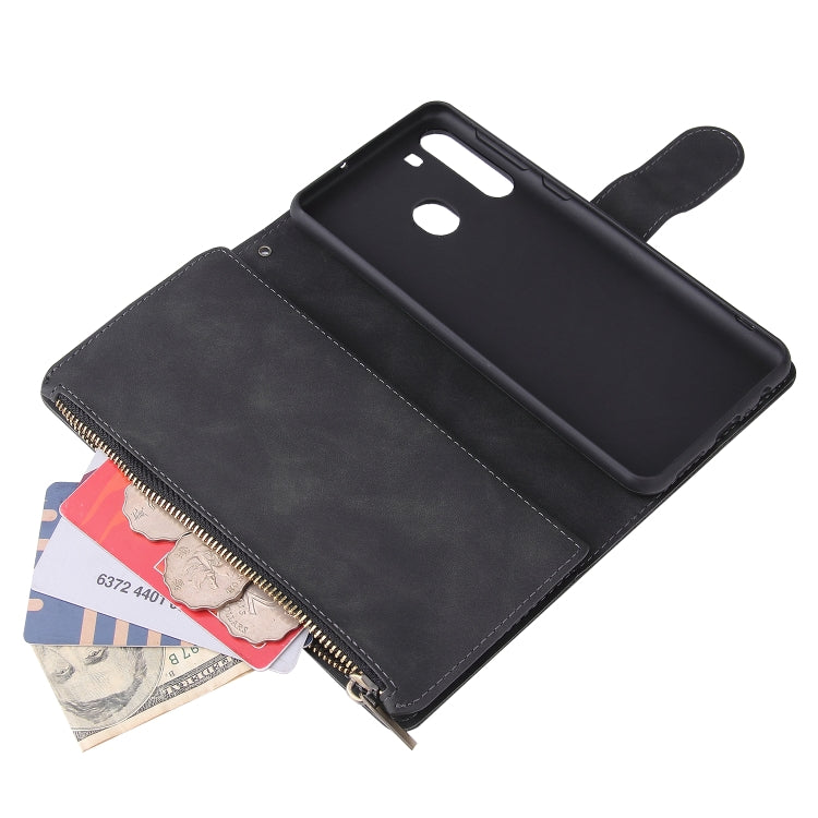 For Galaxy A21 Multifunctional Horizontal Flip Leather Case, with Card Slot & Holder & Zipper Wallet & Photo Frame