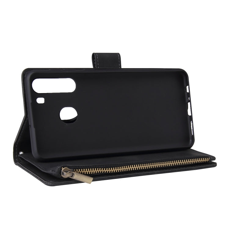 For Galaxy A21 Multifunctional Horizontal Flip Leather Case, with Card Slot & Holder & Zipper Wallet & Photo Frame