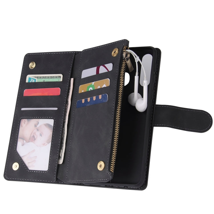 For Galaxy A21 Multifunctional Horizontal Flip Leather Case, with Card Slot & Holder & Zipper Wallet & Photo Frame