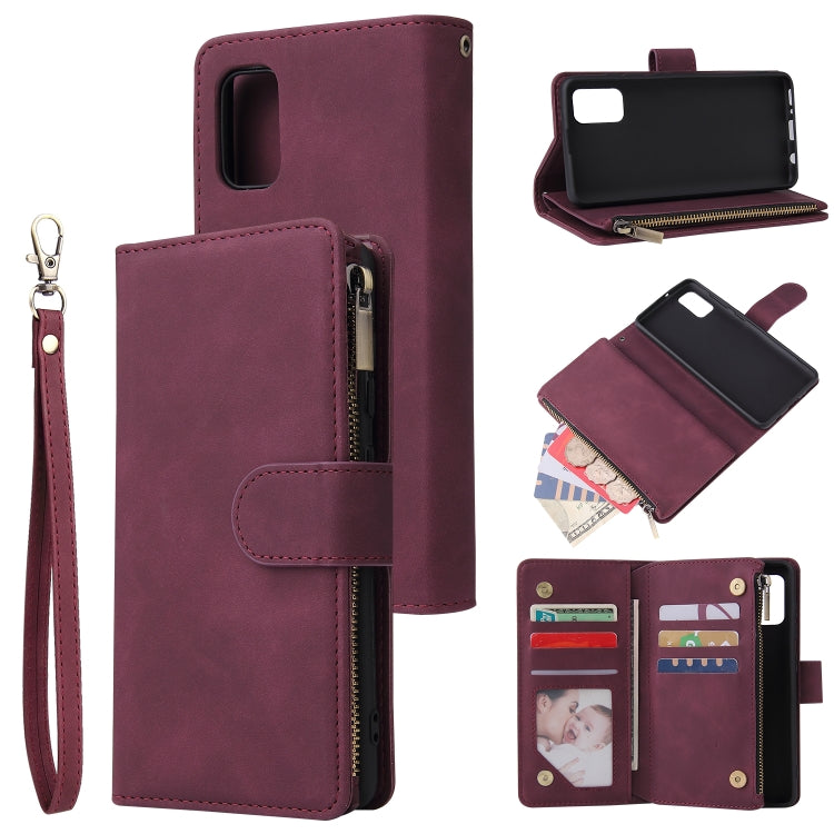 For Galaxy A41 Multifunctional Horizontal Flip Leather Case, with Card Slot & Holder & Zipper Wallet & Photo Frame
