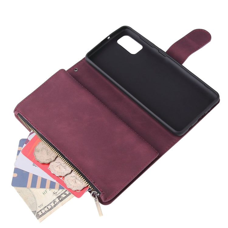 For Galaxy A41 Multifunctional Horizontal Flip Leather Case, with Card Slot & Holder & Zipper Wallet & Photo Frame