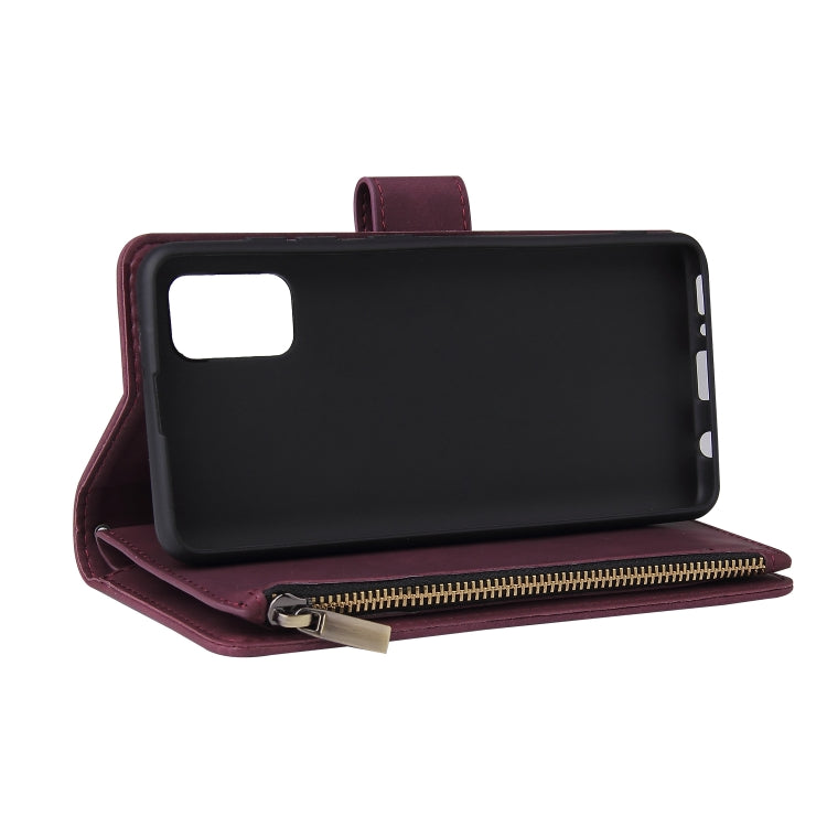 For Galaxy A41 Multifunctional Horizontal Flip Leather Case, with Card Slot & Holder & Zipper Wallet & Photo Frame