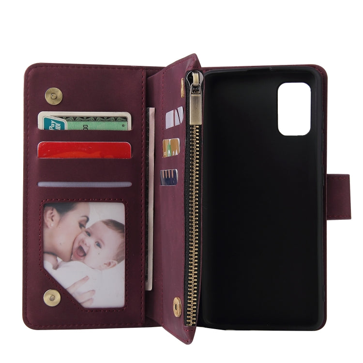 For Galaxy A41 Multifunctional Horizontal Flip Leather Case, with Card Slot & Holder & Zipper Wallet & Photo Frame