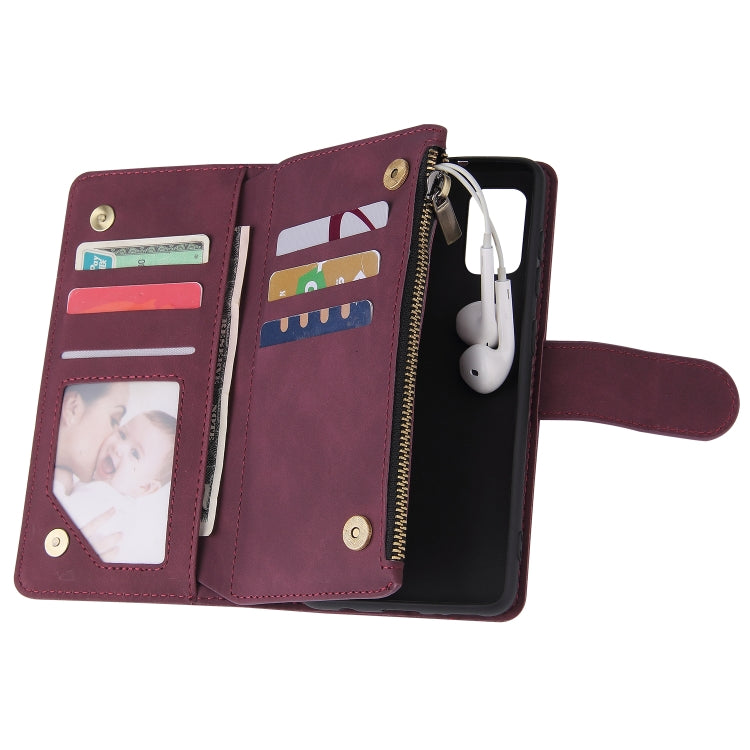 For Galaxy A41 Multifunctional Horizontal Flip Leather Case, with Card Slot & Holder & Zipper Wallet & Photo Frame