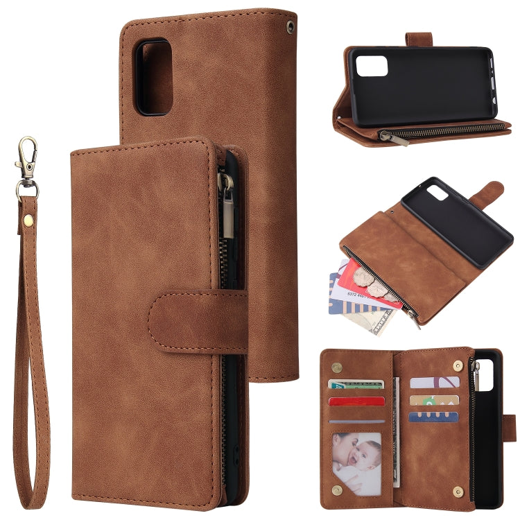 For Galaxy A41 Multifunctional Horizontal Flip Leather Case, with Card Slot & Holder & Zipper Wallet & Photo Frame