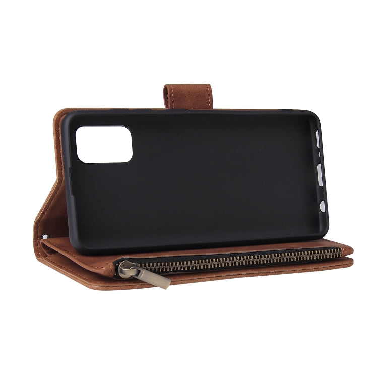 For Galaxy A41 Multifunctional Horizontal Flip Leather Case, with Card Slot & Holder & Zipper Wallet & Photo Frame