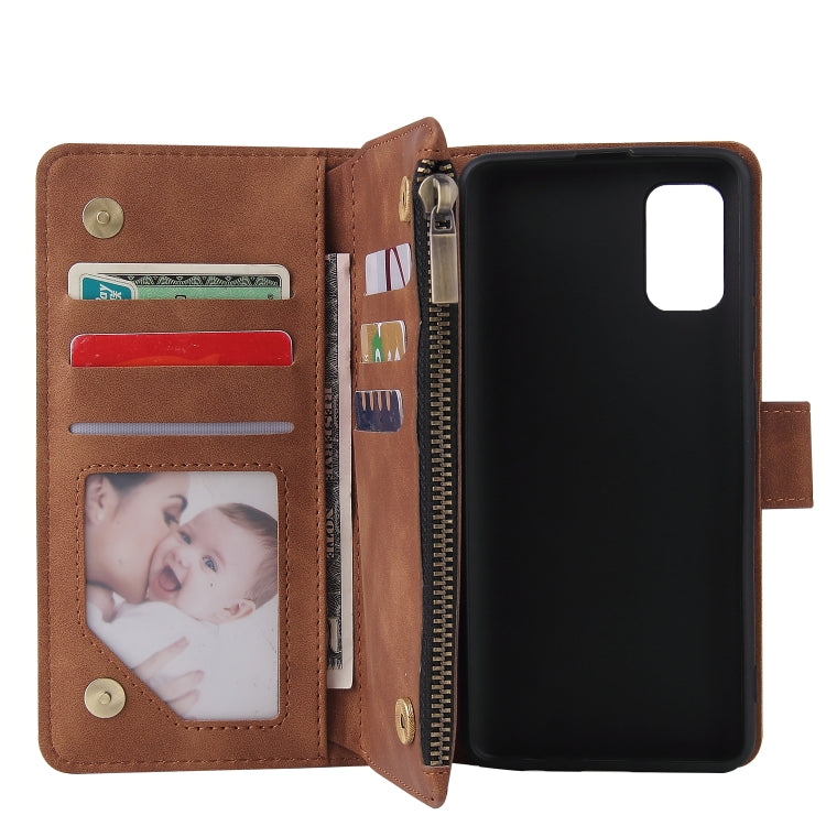 For Galaxy A41 Multifunctional Horizontal Flip Leather Case, with Card Slot & Holder & Zipper Wallet & Photo Frame