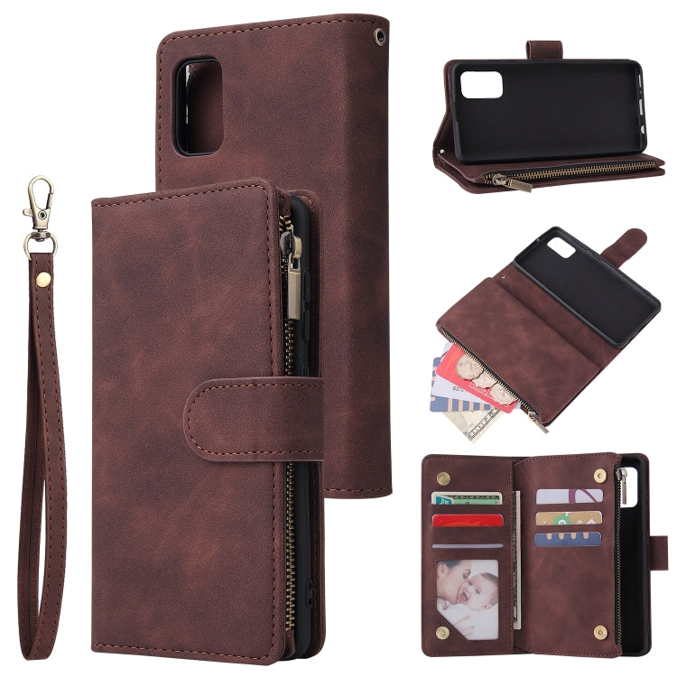 For Galaxy A41 Multifunctional Horizontal Flip Leather Case, with Card Slot & Holder & Zipper Wallet & Photo Frame