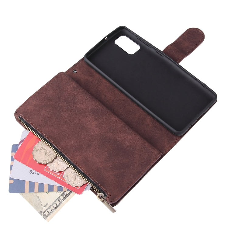 For Galaxy A41 Multifunctional Horizontal Flip Leather Case, with Card Slot & Holder & Zipper Wallet & Photo Frame