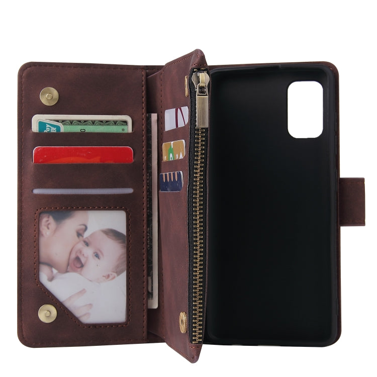 For Galaxy A41 Multifunctional Horizontal Flip Leather Case, with Card Slot & Holder & Zipper Wallet & Photo Frame