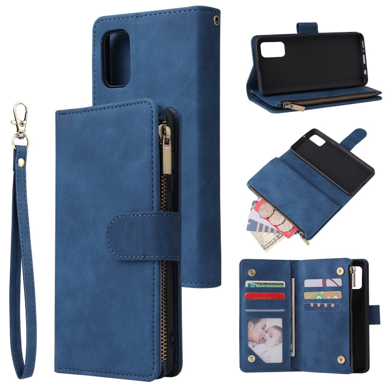 For Galaxy A41 Multifunctional Horizontal Flip Leather Case, with Card Slot & Holder & Zipper Wallet & Photo Frame
