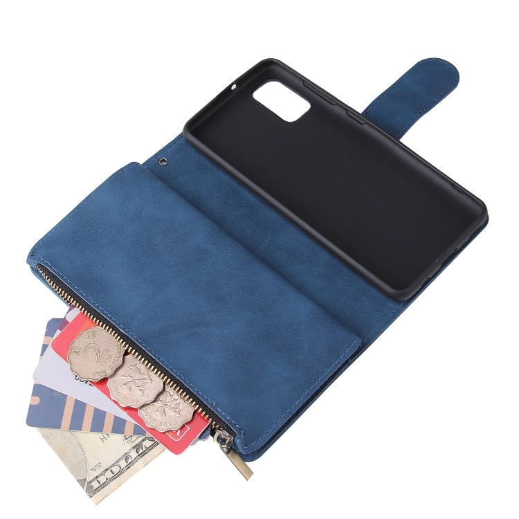 For Galaxy A41 Multifunctional Horizontal Flip Leather Case, with Card Slot & Holder & Zipper Wallet & Photo Frame
