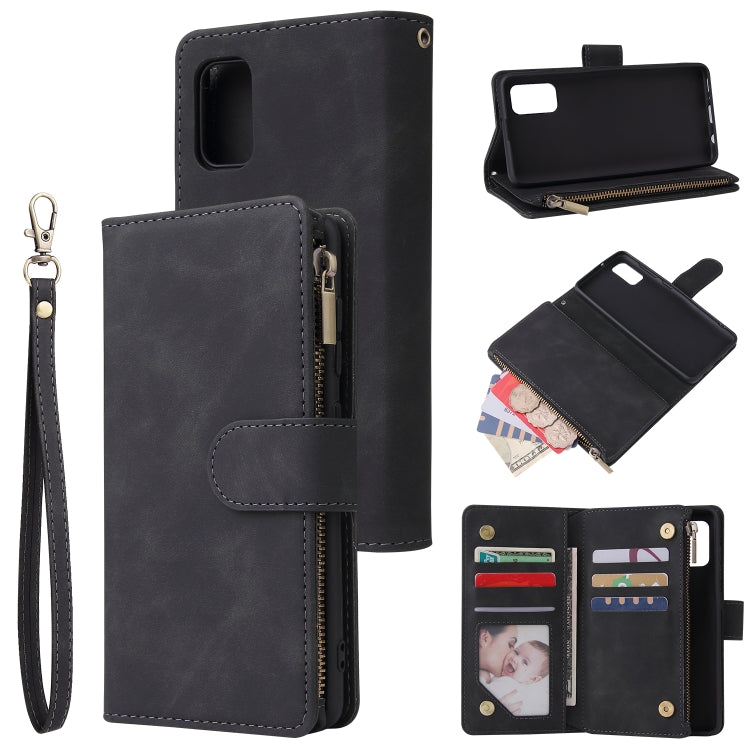 For Galaxy A41 Multifunctional Horizontal Flip Leather Case, with Card Slot & Holder & Zipper Wallet & Photo Frame