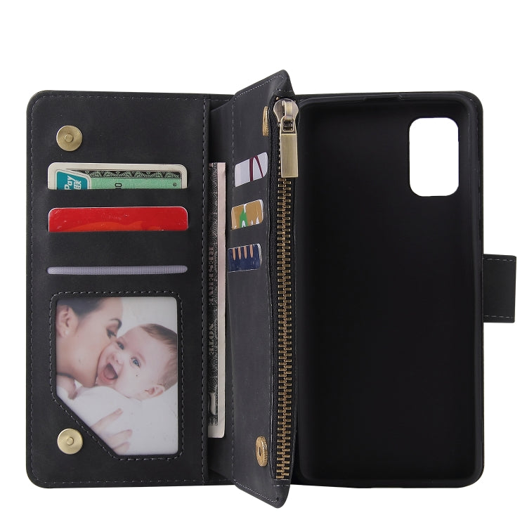 For Galaxy A41 Multifunctional Horizontal Flip Leather Case, with Card Slot & Holder & Zipper Wallet & Photo Frame