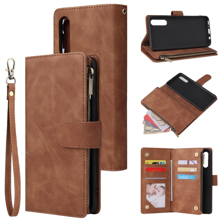 For Galaxy A70S Multifunctional Horizontal Flip Leather Case, with Card Slot & Holder & Zipper Wallet & Photo Frame