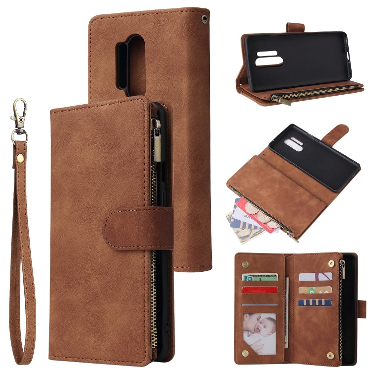 For OnePlus 8 Pro Multifunctional Horizontal Flip Leather Case, with Card Slot & Holder & Zipper Wallet & Photo Frame