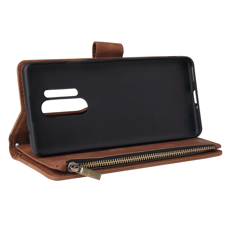 For OnePlus 8 Pro Multifunctional Horizontal Flip Leather Case, with Card Slot & Holder & Zipper Wallet & Photo Frame