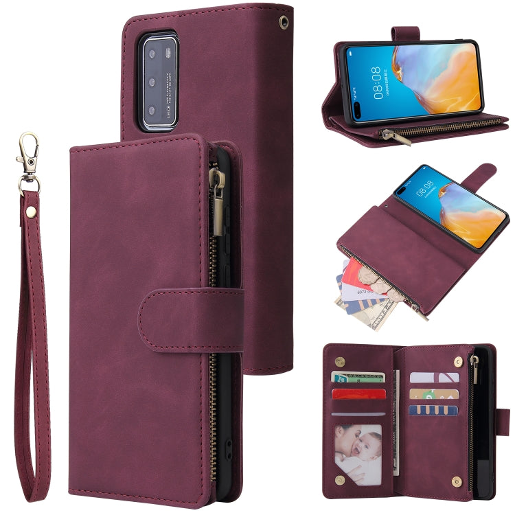 For Huawei P40 Multifunctional Horizontal Flip Leather Case, with Card Slot & Holder & Zipper Wallet & Photo Frame