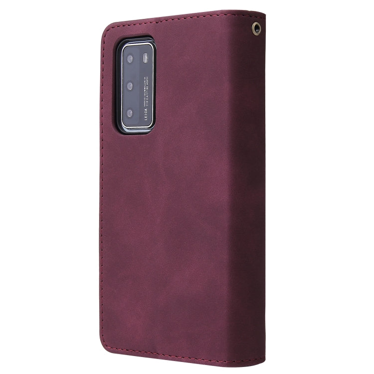 For Huawei P40 Multifunctional Horizontal Flip Leather Case, with Card Slot & Holder & Zipper Wallet & Photo Frame