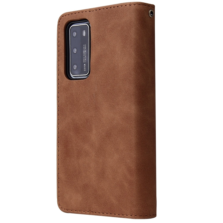 For Huawei P40 Multifunctional Horizontal Flip Leather Case, with Card Slot & Holder & Zipper Wallet & Photo Frame