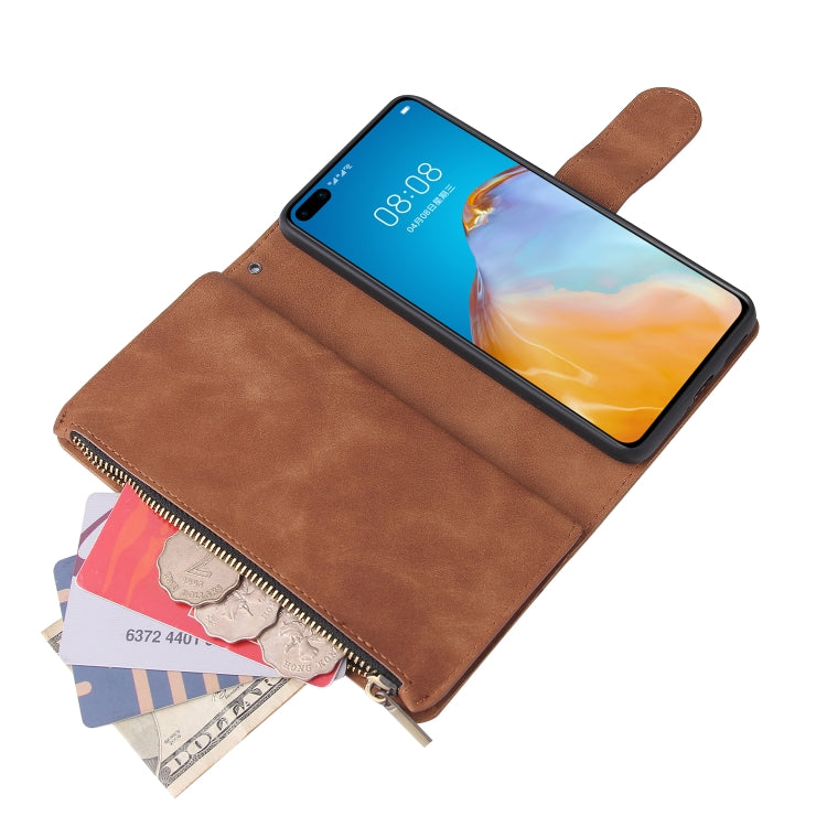 For Huawei P40 Multifunctional Horizontal Flip Leather Case, with Card Slot & Holder & Zipper Wallet & Photo Frame
