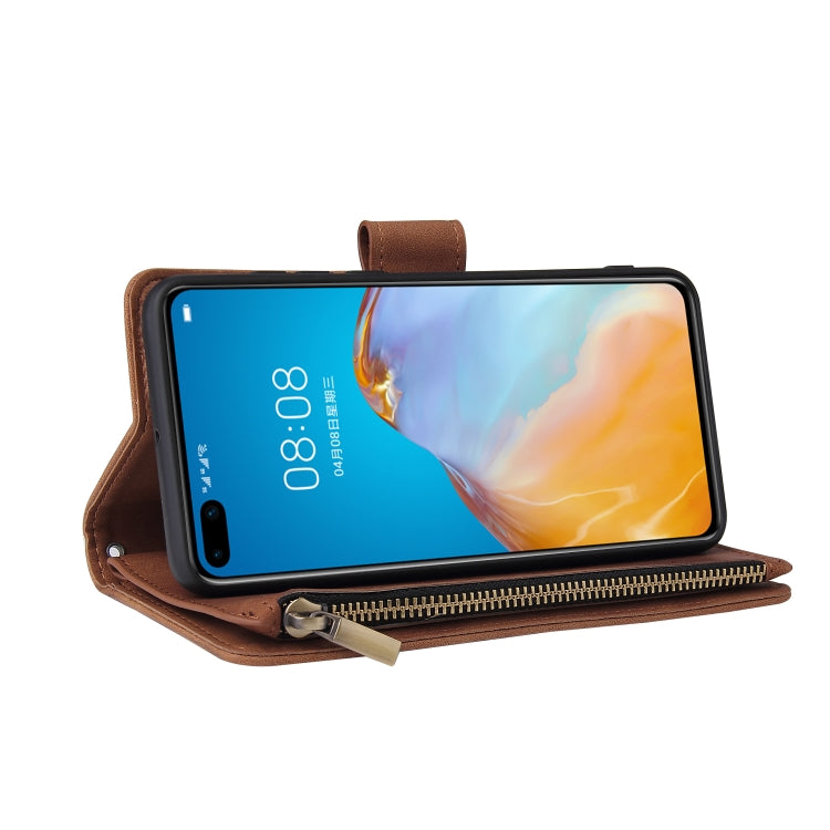 For Huawei P40 Multifunctional Horizontal Flip Leather Case, with Card Slot & Holder & Zipper Wallet & Photo Frame