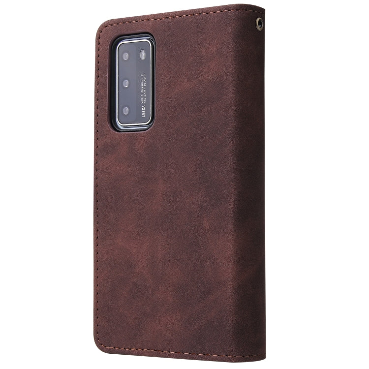 For Huawei P40 Multifunctional Horizontal Flip Leather Case, with Card Slot & Holder & Zipper Wallet & Photo Frame
