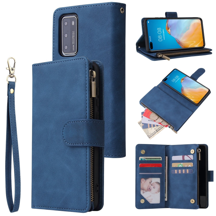 For Huawei P40 Multifunctional Horizontal Flip Leather Case, with Card Slot & Holder & Zipper Wallet & Photo Frame