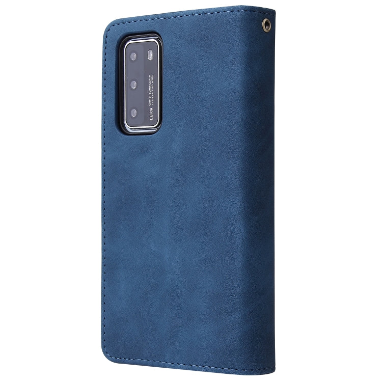 For Huawei P40 Multifunctional Horizontal Flip Leather Case, with Card Slot & Holder & Zipper Wallet & Photo Frame