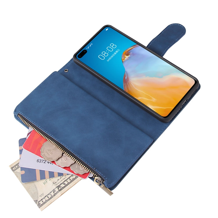 For Huawei P40 Multifunctional Horizontal Flip Leather Case, with Card Slot & Holder & Zipper Wallet & Photo Frame