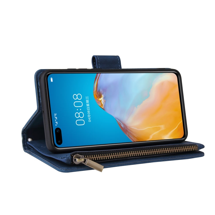 For Huawei P40 Multifunctional Horizontal Flip Leather Case, with Card Slot & Holder & Zipper Wallet & Photo Frame