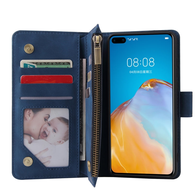 For Huawei P40 Multifunctional Horizontal Flip Leather Case, with Card Slot & Holder & Zipper Wallet & Photo Frame