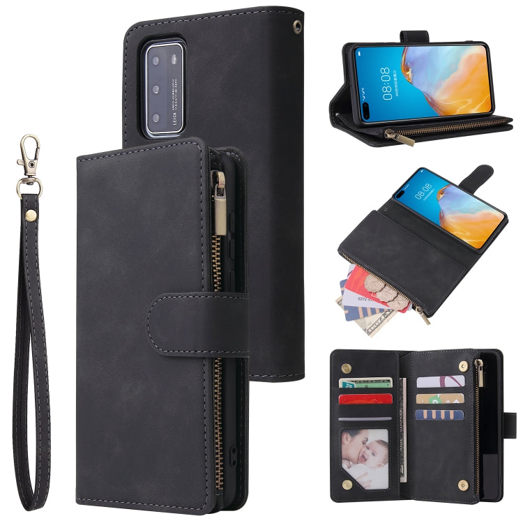 For Huawei P40 Multifunctional Horizontal Flip Leather Case, with Card Slot & Holder & Zipper Wallet & Photo Frame