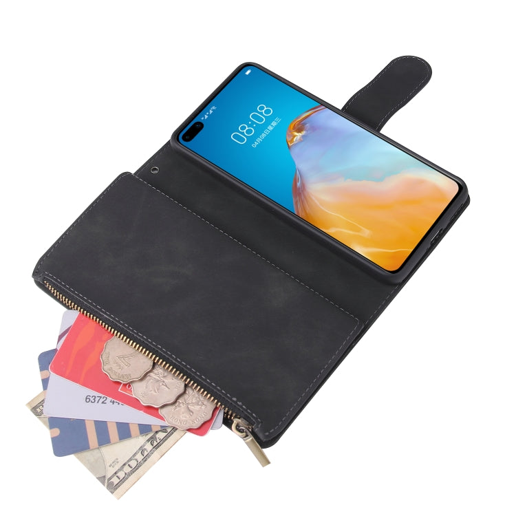 For Huawei P40 Multifunctional Horizontal Flip Leather Case, with Card Slot & Holder & Zipper Wallet & Photo Frame