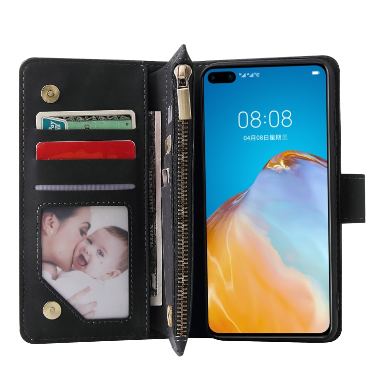 For Huawei P40 Multifunctional Horizontal Flip Leather Case, with Card Slot & Holder & Zipper Wallet & Photo Frame