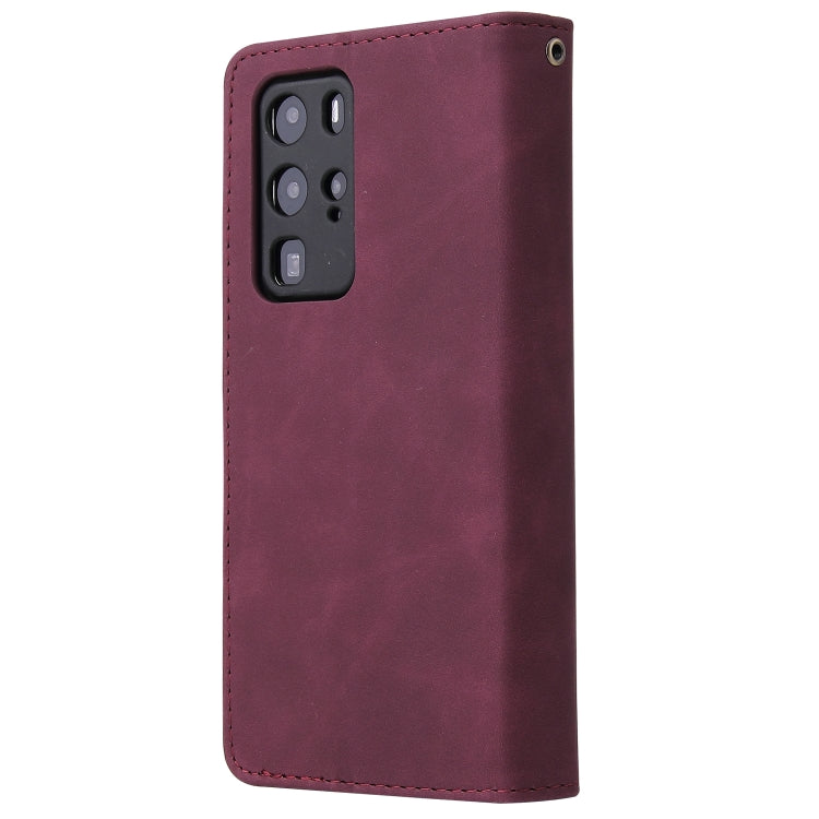 For Huawei P40 Pro Multifunctional Horizontal Flip Leather Case, with Card Slot & Holder & Zipper Wallet & Photo Frame