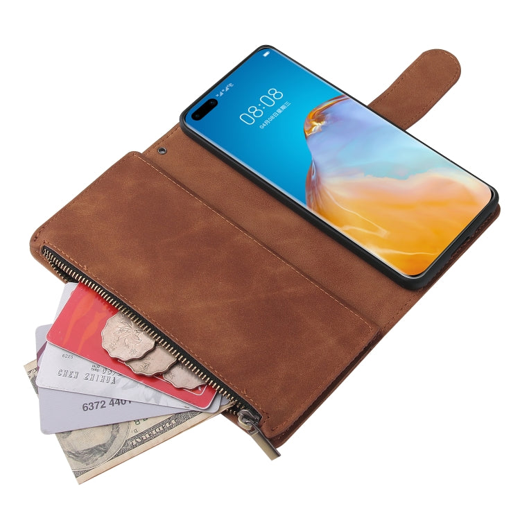 For Huawei P40 Pro Multifunctional Horizontal Flip Leather Case, with Card Slot & Holder & Zipper Wallet & Photo Frame